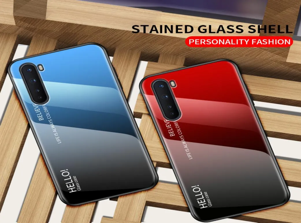 Slim Glossy Gradient Color Cover Tempered Glass Phone Case For Oneplus Nord 8 Pro 7 Pro 7T 6T 6 5T 5 One Plus2071601