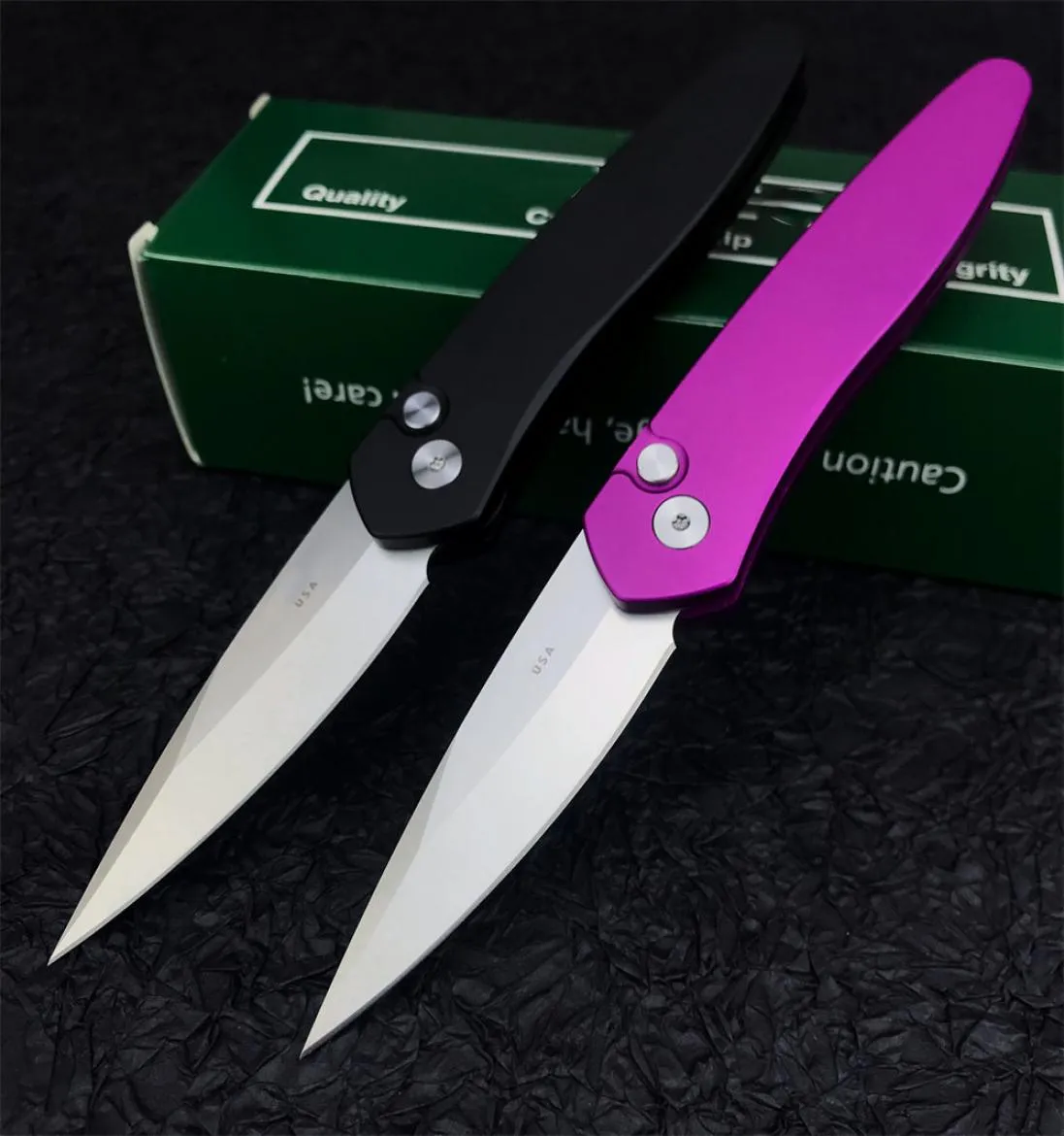 Protech 3407 Newport Автоматическое складное нож 275 -дюймовый CPMS35VN Алюминиевая ручка Тактическая выживание на открытом воздухе EDC Pocket Knives 535 456891111111111111111111111111