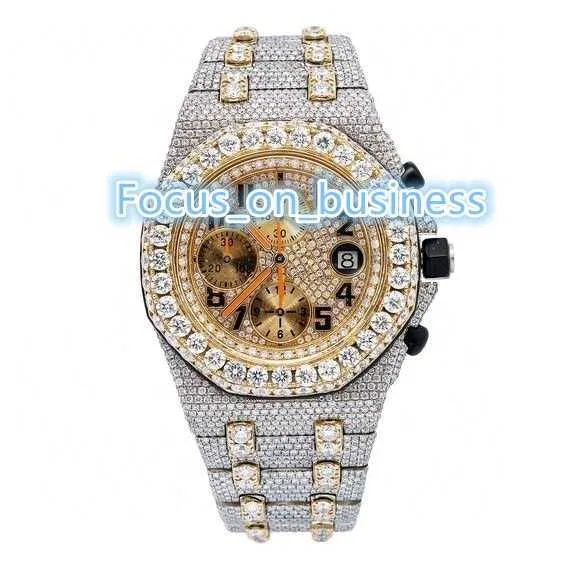 Роскошные алмазные часы качественные алмазные лаборатории Vvs выращивают Moissanite Watch Top Brand Mechanical для мужчин Women Wholesale Shop