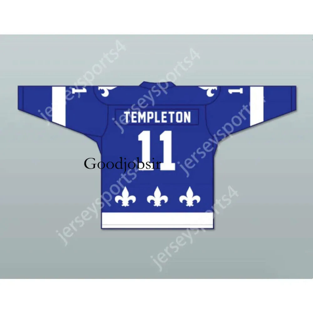 Gdsir Custom BLEU TEMPLETON 11 LE NATIONAL DE QUÉBEC MAILLOT DE HOCKEY Top Ed S-6XL