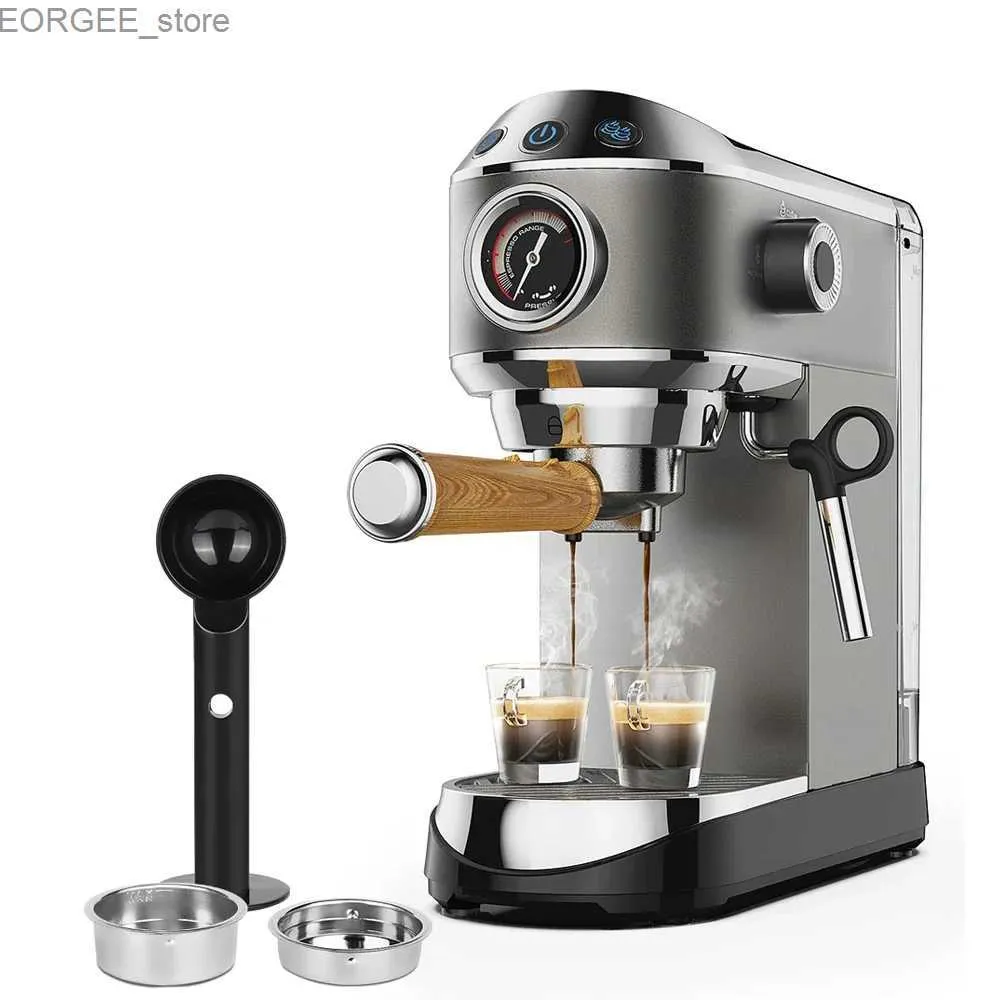Caférations de cafés à 20 bars machine à café en poudre semi-automatique avec bâton de mousse à vapeur au lait pour expresso cappuccino latte et moka y2404030s2q