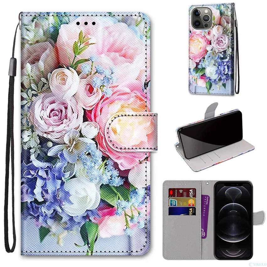 A52 A52S 5G -telefoonhoesje voor Samsung Galaxy A12 A22 A32 A42 A52 A72 A52S 5G 4G Book Painted Wallet Flip Card Slot Cover Leer