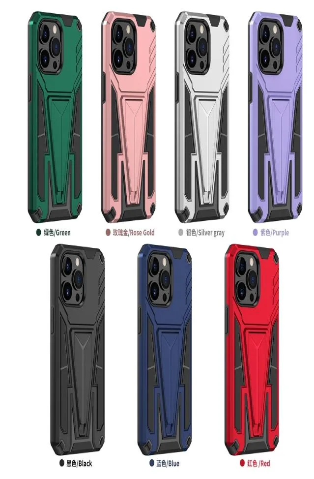 Kickstand Case TPU PC 2 em 1 capa de telefone para iPhone 13 Pro Max Sam A12 A02S A32 5G A22 4G S21FE1069600