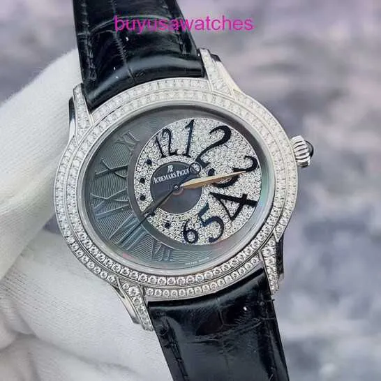 AP Casual Watch Watch Millennium Series Womens Watch 77303bc Plate Plate Original Diamond 18K Platinum Автоматические механические часы 39 мм