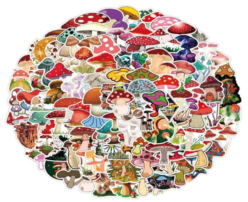 100 pezzi adorabili adesivi di funghi carini per skateboard per laptop bagagli per biciclette per il casco per chitarra in bottiglia per bambini Gifts85552486