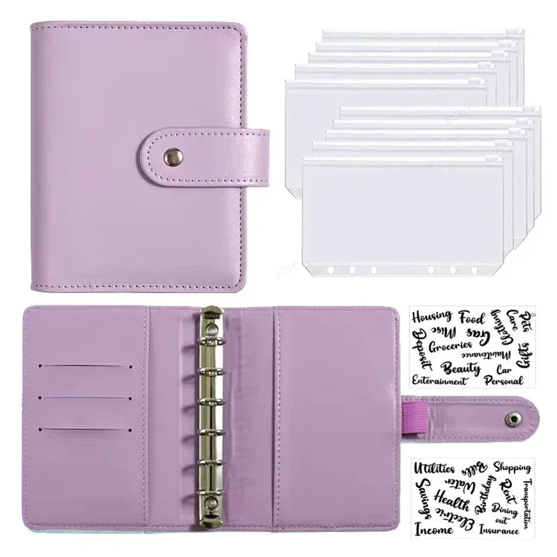 Notebooks Binder Bill Money Set Organizer Budget System Cash Notebook Envelopes Saving Pockets Material Leather Good