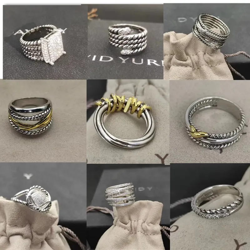 Luksusowa marka pierścionka biżuterii retro w połączeniu z dwupiętrowym krzyżem Pearl Pierścień Design Design Fashion 925 Srebrny prezent na imprezę mody