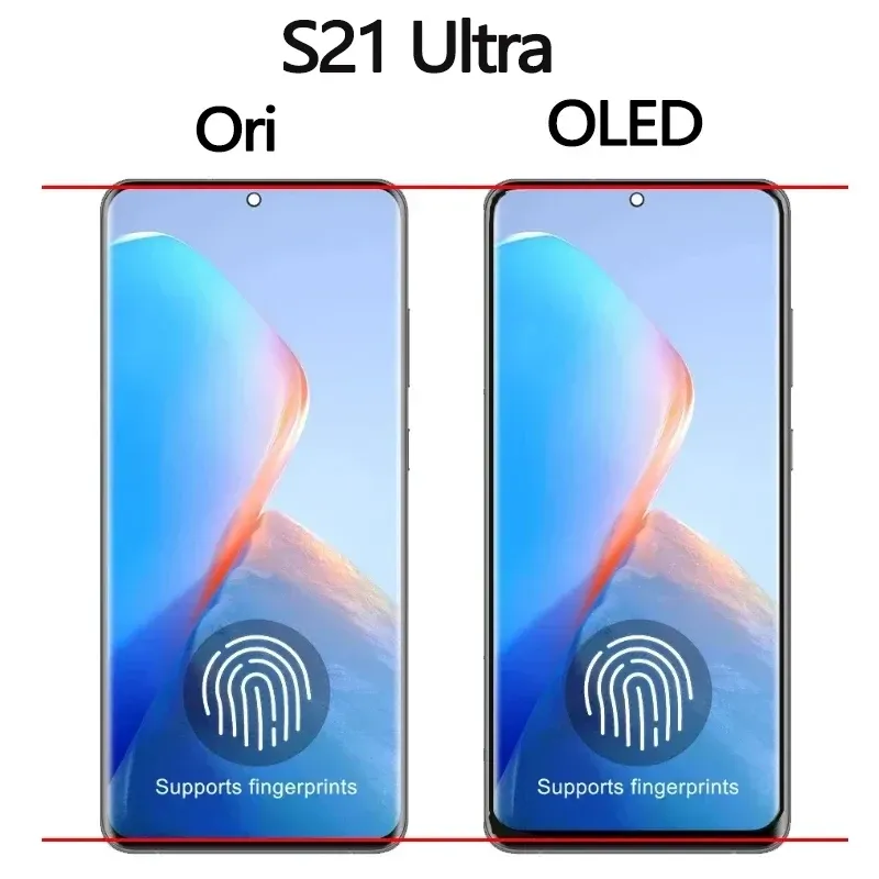 Display S21ultra de 6,8 '' OLED para Samsung S21 Ultra 5G G998U G998B LCD Display Touch Screen Digitalizer Repary Peças