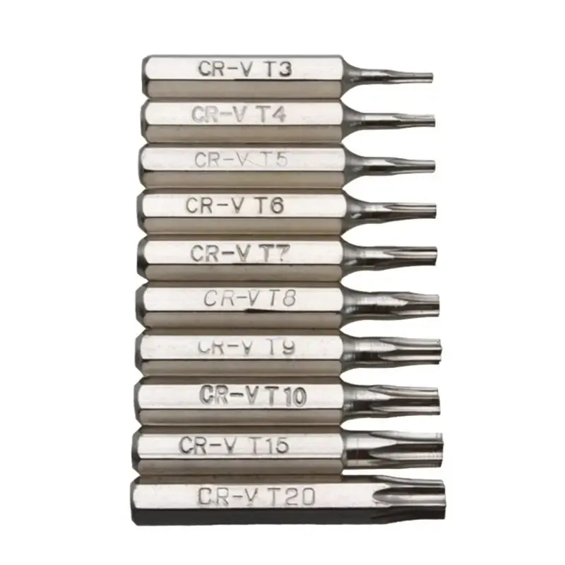 10-stcs voor Cr-V Torx schroevendraaier bits set T3 T4 T5 T6 T7 T8 T9 T10 T15 T20 Mobile