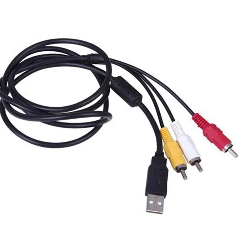 1,5 m USB naar RCA -kabel USB 2.0 Male tot 3 RCA mannelijke coverter stereo audio video kabel televisie adapter draad av a/v tv -adapter