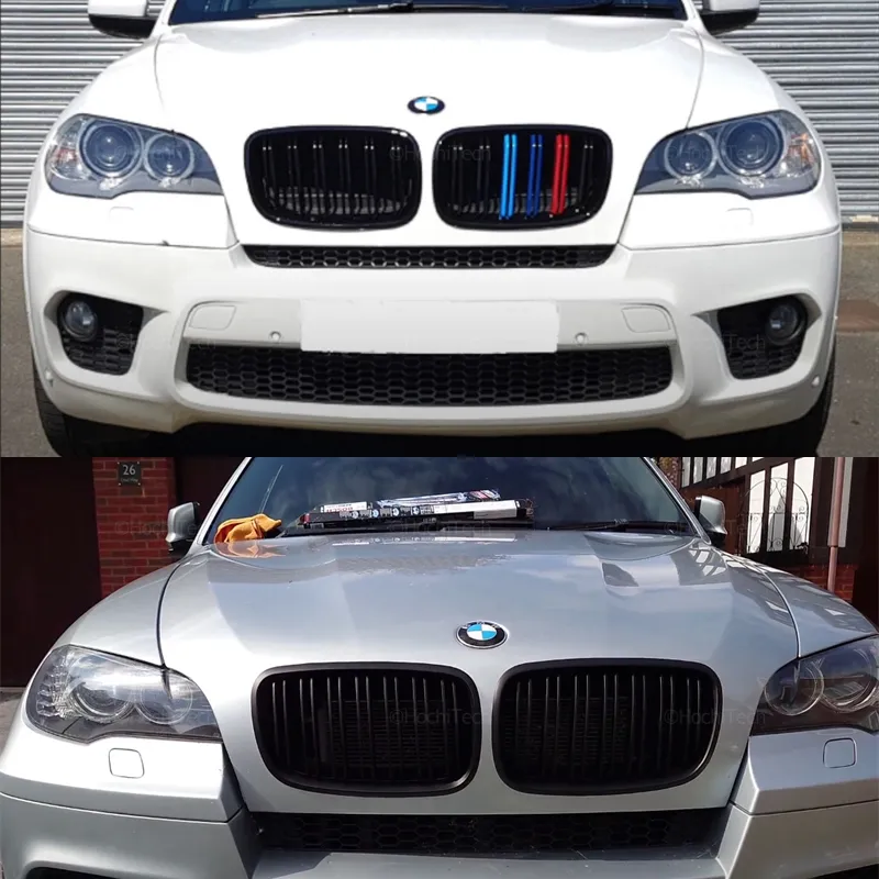 BMW X5 E70 Lower Bumper Grilles - Pair Gloss Black Trim Replacement For 2007-2010 Models