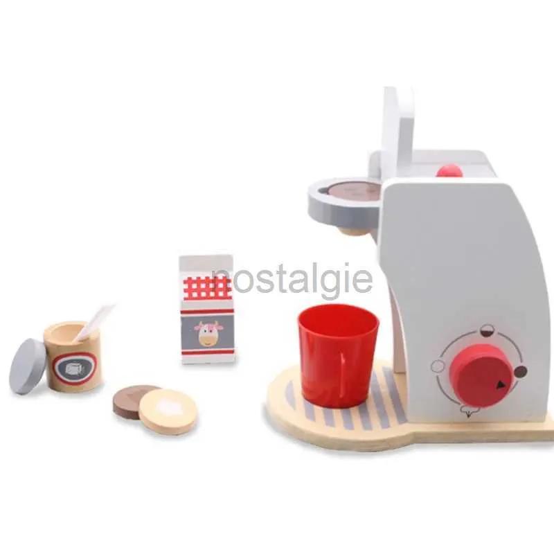 Cucine gioca al cibo giocattoli in legno cucina fingere giocattolo giocattolo simulazione tostapane tostapane macchina da caffè mixer per cibi per bambini regalo di istruzione precoce 2445