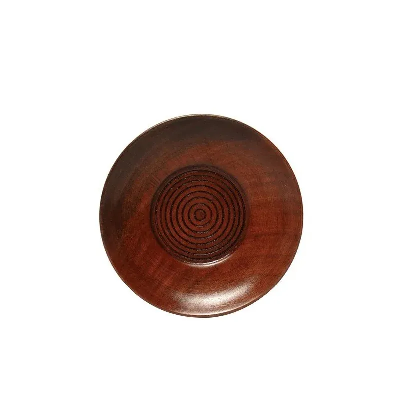 NEW Round Tableware Small Wooden Plate Kitchen Bread Fruit Dessert Solid Wood Snack Tray Home Trinket Dishes