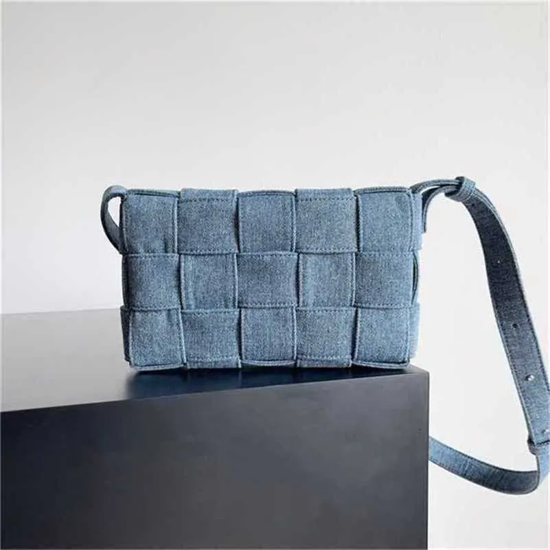 Cassettes de sac crossbody bottegvenets 7a sac en cuir authentique intrécciato denim en peau de mouton avec 15 compartiments hommes