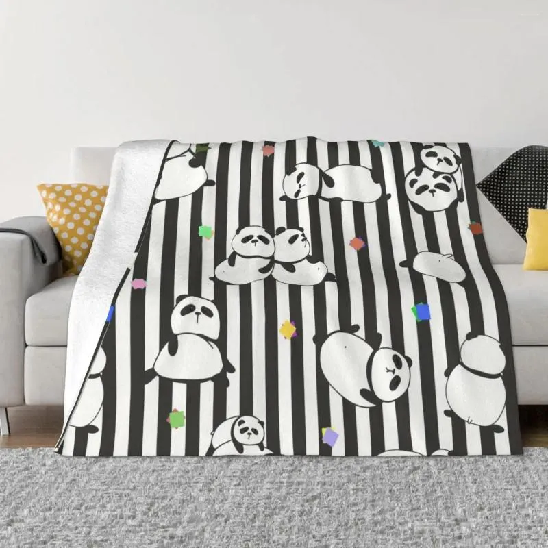 Couvertures panda dessin animé anime mignon couverture plaid sherpa jet pour canapé durable durable
