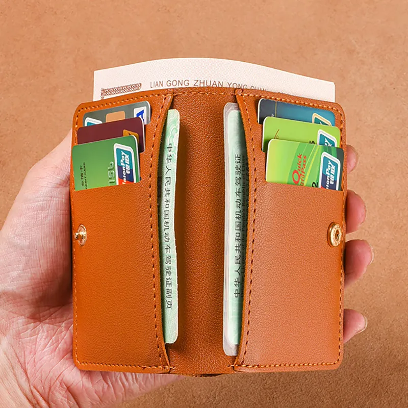 ISKYBOB Slim Fold Wallet with Card Holder and Fold Buckle for Women ...