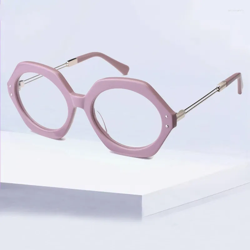 Zonnebrillen frames Acetaatglazen inlijsten vrouwen gepersonaliseerde onregelmatige bril van topkwaliteit mode recept optiek heren bijziendheid lezing