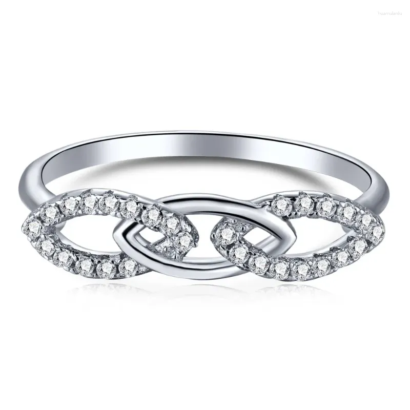 Cluster Ringe S925 Silber Ring Damen Modischer und personalisierter Instagram Einzigartiges Design Kette Spleißen Geometrischer Schmuck