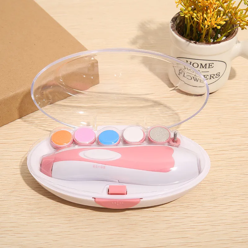 Pratvider Cortaúñas Eléctrico 6 En 1 Para Bebé, Lima De Uñas Eléctrica Para Bebés, Cortadora De Pelo Segura Con 6 Papeles De Lija LED – Juego De Cortaúñas Eléctrico Adecuado Para Recortar
