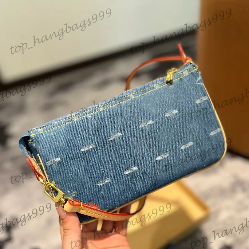 Luxury Brand Blue Denim Ins Mahjong Mini Vintage Old Flower Cross Body Bags Clutch Adjustable Strap Handbags Large Capacity Purse 22.5X12CM