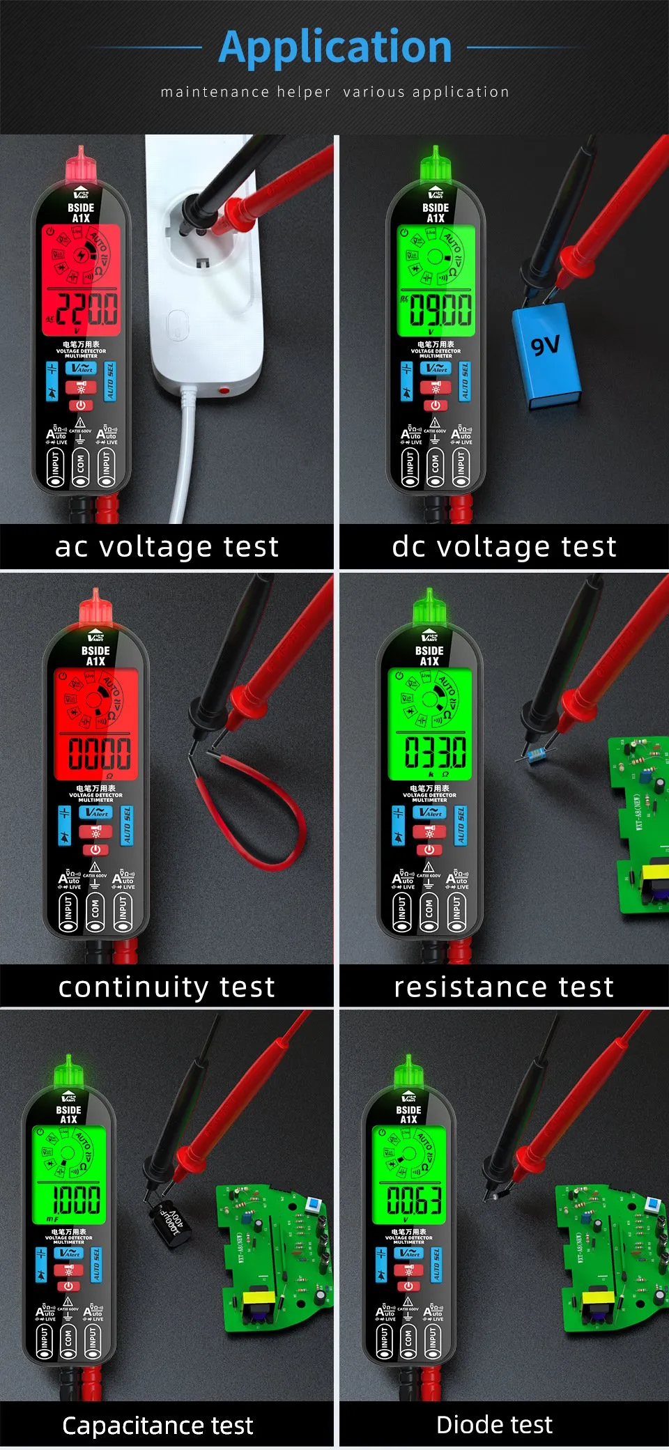 All-in-One Digital Multimeter: Intelligent, Auto-Ranging Tester with ...