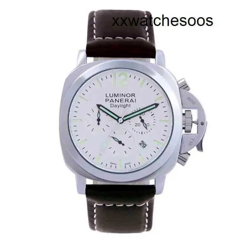 Top Clone Men Sport Watch Panerais Luminor Automatisch bewegingsmerk Casual Watch Leather Multifunction Chronograph Date Daylight
