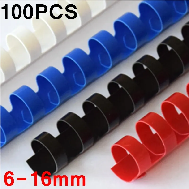 Épines 4 couleurs 100pcs / boîte PVC Tabliers de liaison 21 anneaux 616 mm Sheets 20120 Fichier peigne de peigne