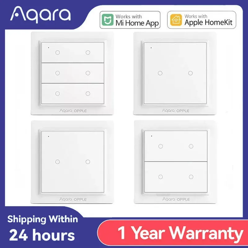 Kontroll Aqara Opple Wireless Smart Switch Version Wall Switch Zigbee 3.0 Inga ledningar krävs för Xiaomi Mijia Mi Home Apple HomeKit App