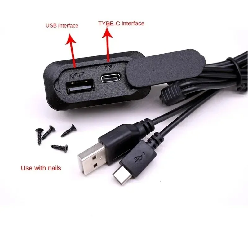 2024 Ryggsäck Extern USB-laddningsportadapter Laddning Kabelbagage USB laddningstillbehör Typ-C Portfor laddningskabelbagage