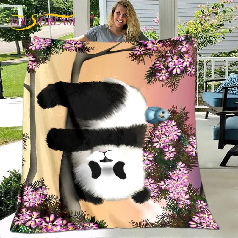 Decken 3d Cartoon süße Panda Decke Flanell werm warm für Heim im Wohnzimmer Schlafzimmerbetten Sofa Picknick