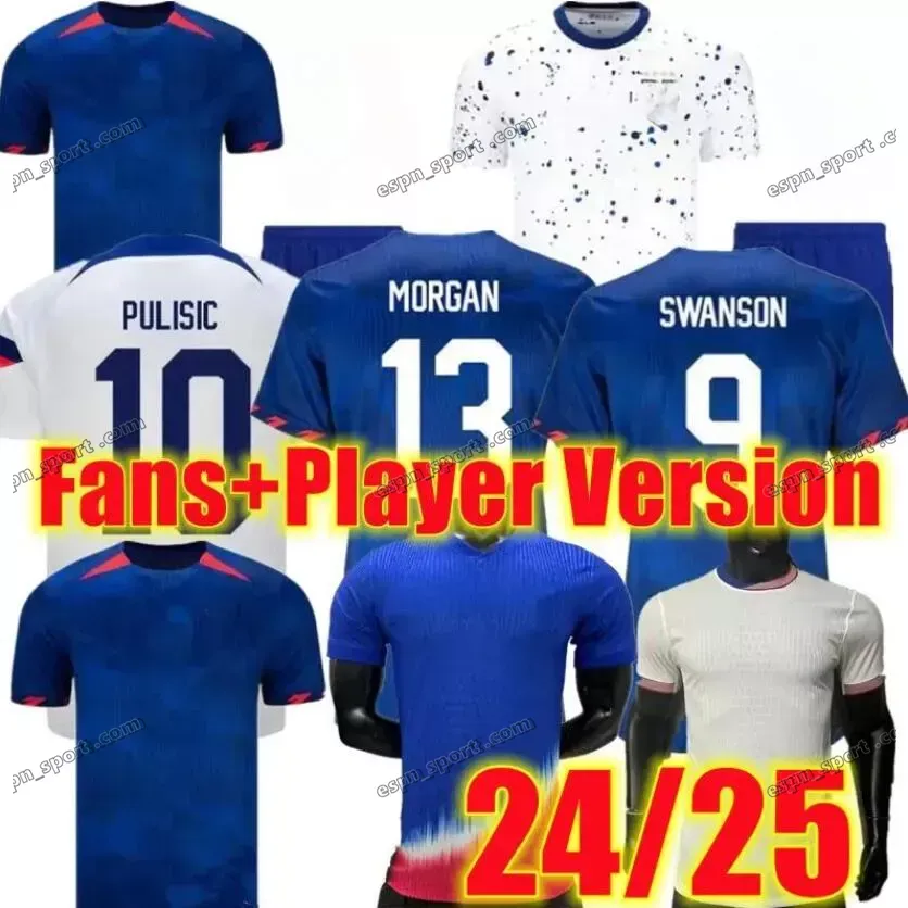 24 25 USWNT USAS SCCIETTO MAGHIE SCATTURE CALCIO 4 STARS WOMAN KIDS KITS USMNT 23 24 Maillot de Foot Men Concacaf Gold Cup 2024 World McKennie Smith Morgan