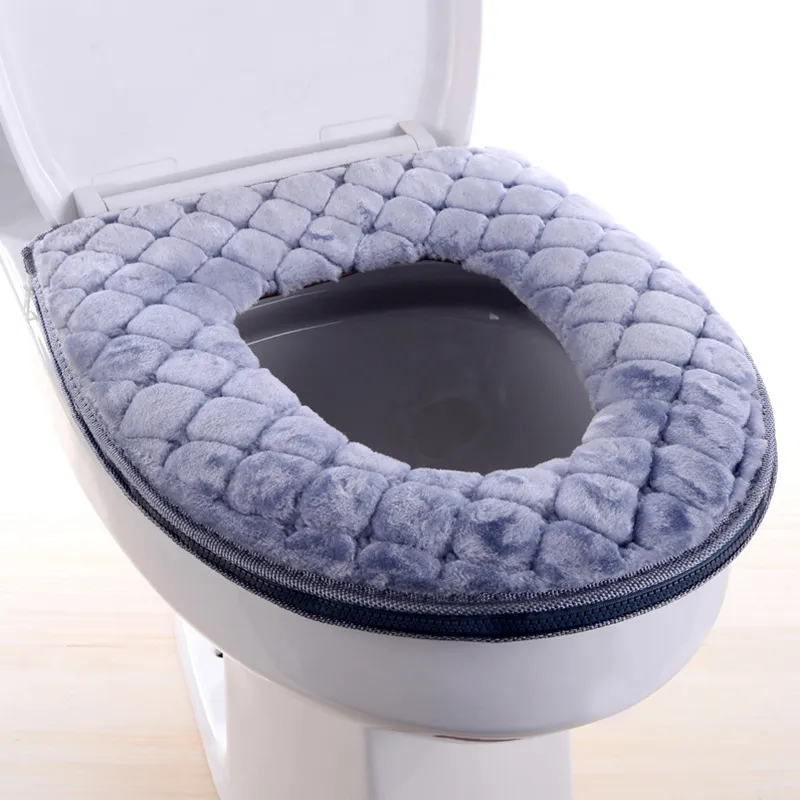 Thickened Toilet Seat Cover Winter Warm Soft Washable Commode Toilet Seat Toilet Mats Household Bathroom Toilet Cushion