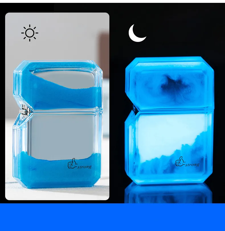 Quicksand Luminous Kerosene Lighter, Windproof Inflatable Cigarette ...