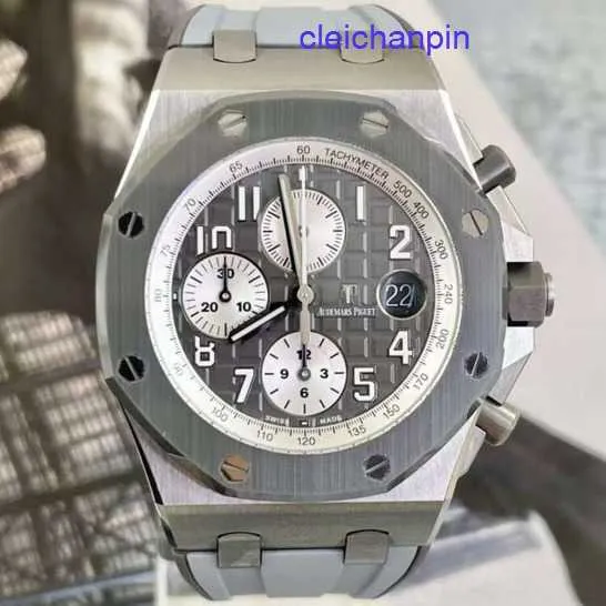 Male AP Wrist Watch Royal Oak Offshore Series 26470IO Elephant Grey Titanium Alloy Back Transparent Timing Fashion Leisure Business Sports Machinery Watch NG6F