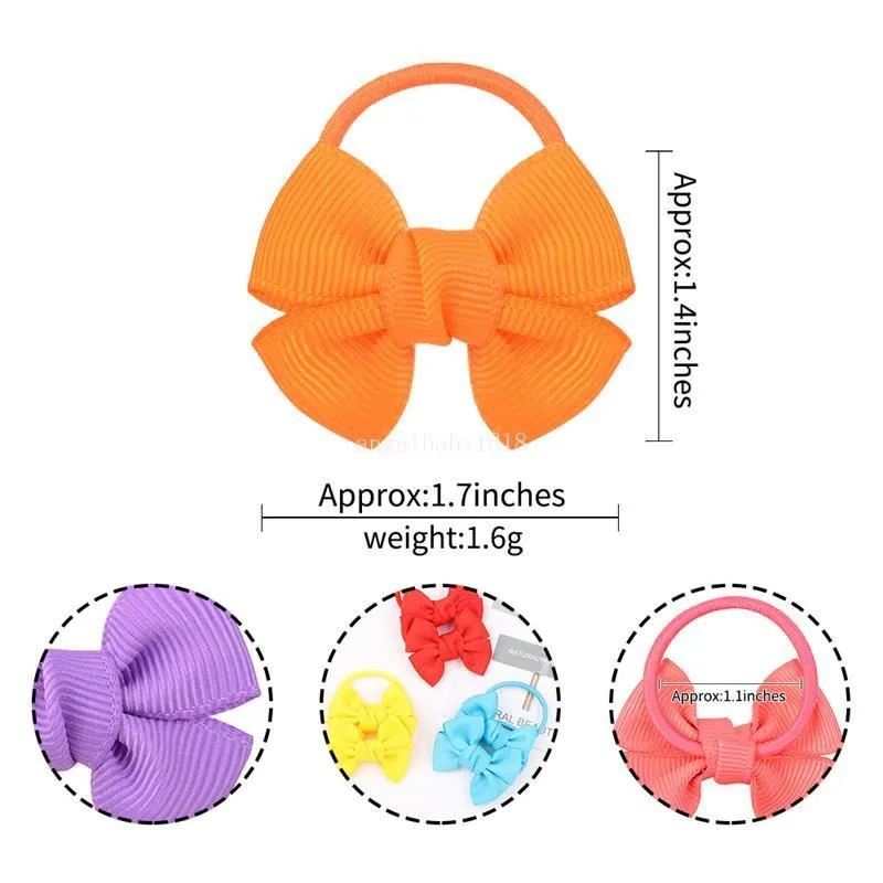 Solid Color Bow Hair Accessories Elastic Rubber Bands Baby Girls Hair Tie Ring Rope Kids Ponytail Holder Headdress