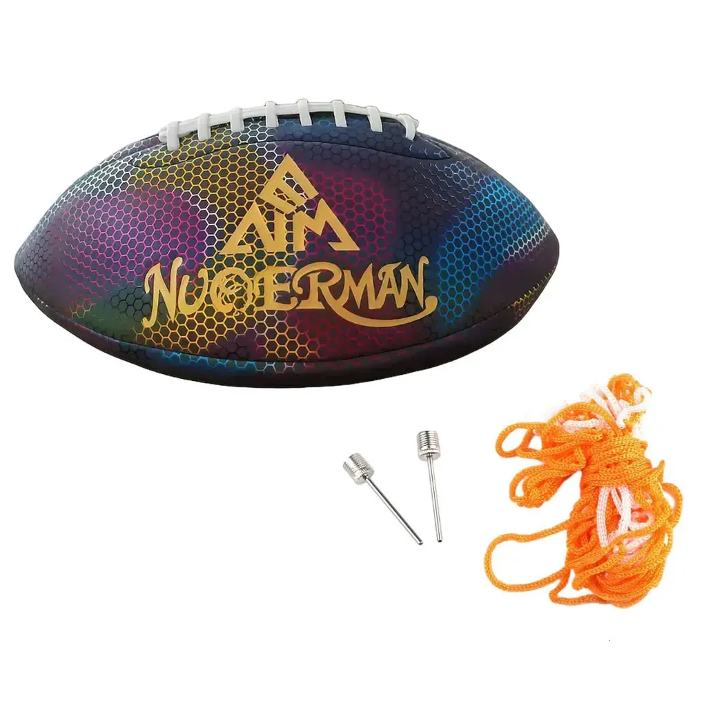 American Football Soccer Rugby Association No9 Footy Ball Special Reflective for Youth Adult 240402