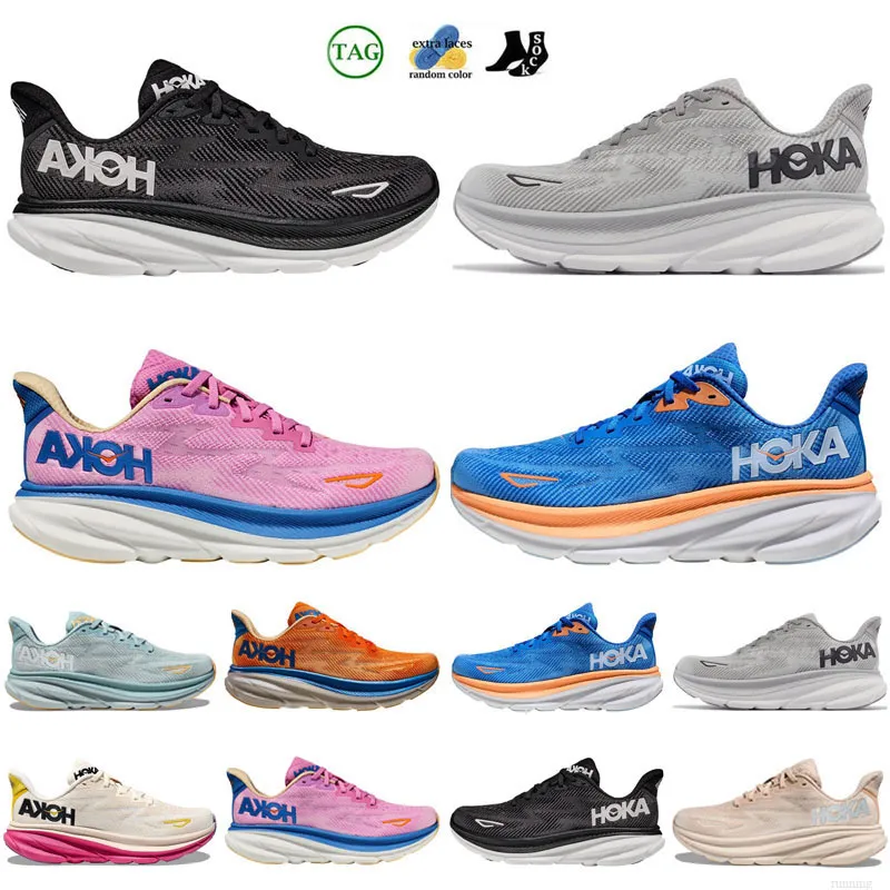 2024 Kid shoes designer hoka speed goat 5 running shoes off girls boys hokas Clifton 9 Lightweight breathable kids 1 outdoor shoes cloud x sneakers size 22-35