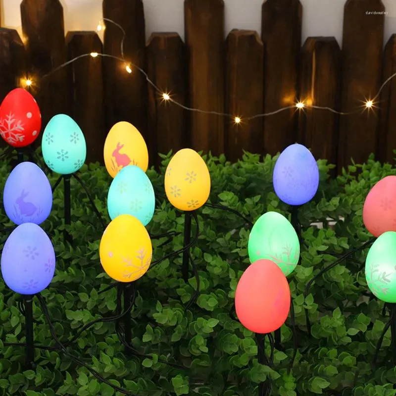 Solar Powered Easter Egg String Lights IP65 Waterproof Stake Light Ground For Outdoor Garden Patio