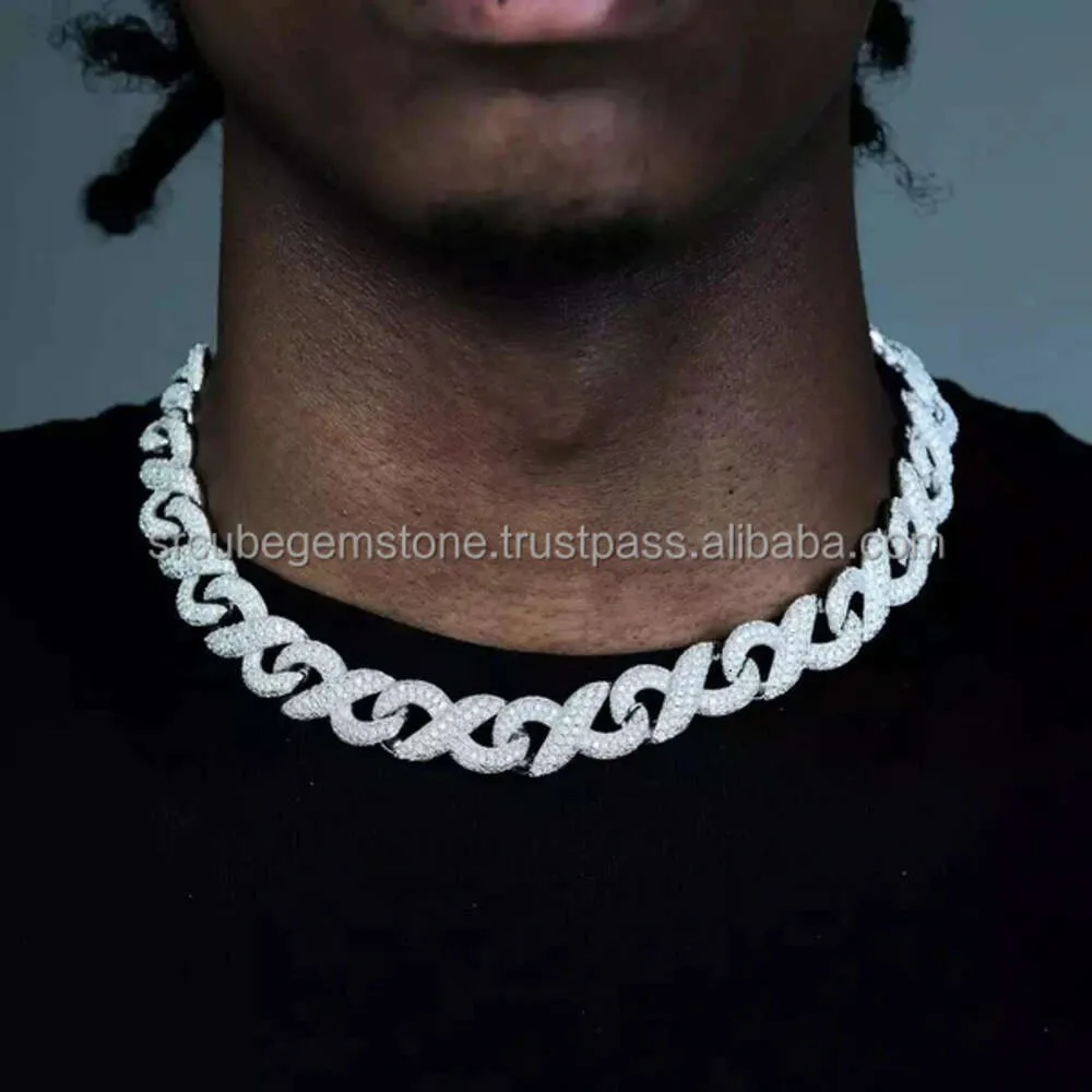 Bus de collier de collier cubain de bijoux de luxe à la chaîne de liaison cubaine de 12 mm