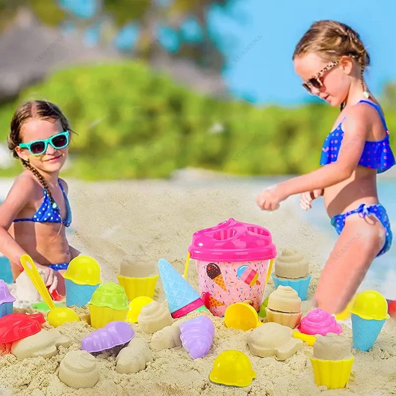 Kids Beach Sand Toys Set Ice Cream Bucket Shovel Rake and More Perfect for Toddlers Girls and Boys