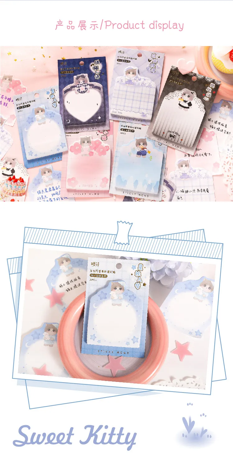 Cute Sweetheart Cat Sticky Note Pads 30 Sheets... From Ddmyhome, $9.59 ...