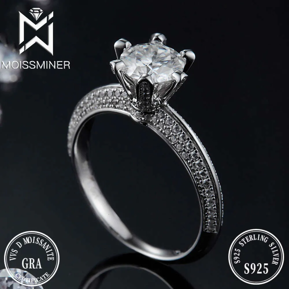 1CT 6 Claw Moissanite -ringen voor dames