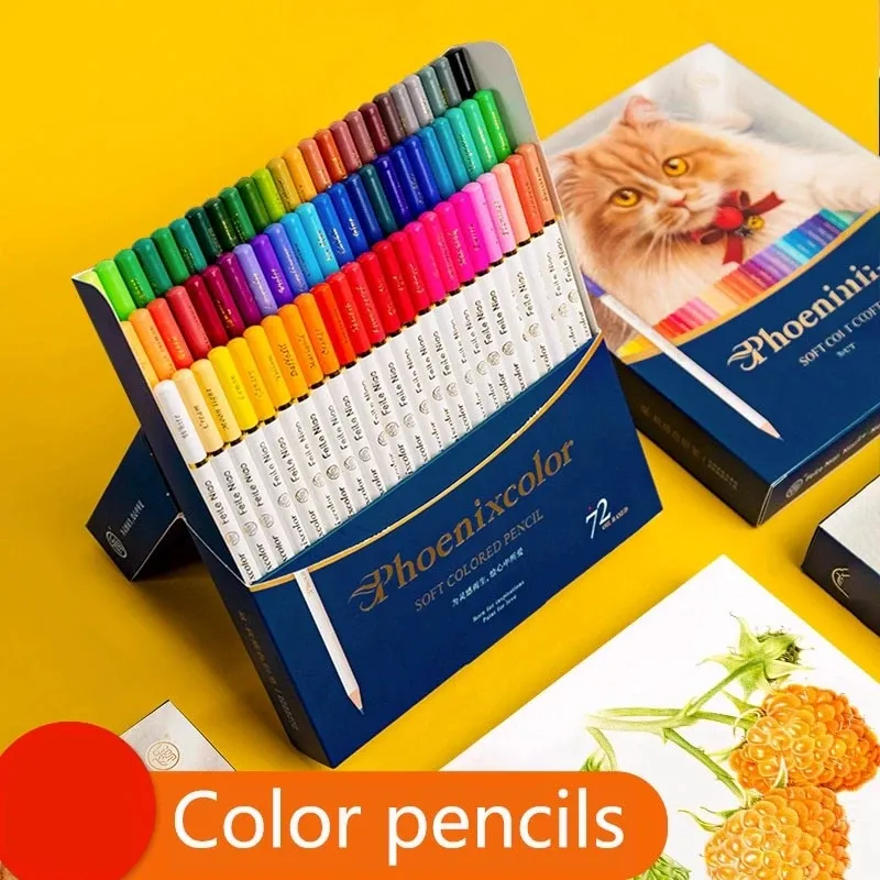 Pennor och stal Phoenixcolor 72/48/36Colors färgpennor Professionell kinesisk stil oljefärgpennor för att rita studentkonsttillbehör