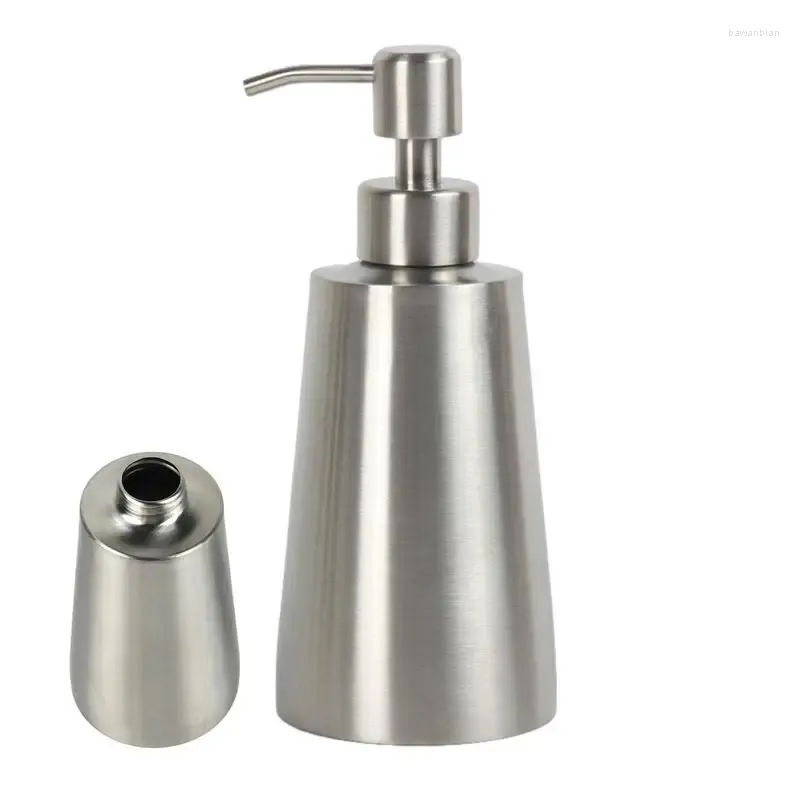 Dispensateur de savon liquide 350 ml Pompe à shampooing en acier inoxydable Rempilable de lotion vide pour désinfection pour la cuisine pour salle de bain