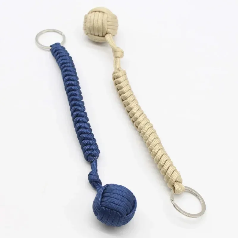 2024 Outdoor Beveiligingsbescherming Zwarte Monkey Fist Steel Ball voor meisjes dragen zelfverdediging Lanyard Survival Key Chain Broken Windows for Survival Gear Accessoire