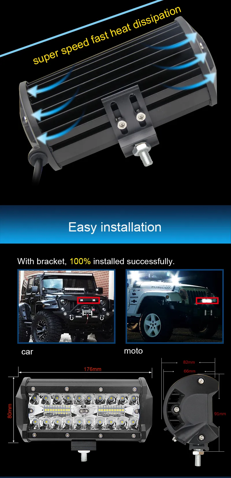 DHgate.com:2PCS CO LIGHT 7'' 120W Super Bright LED Work Light Bar for ...