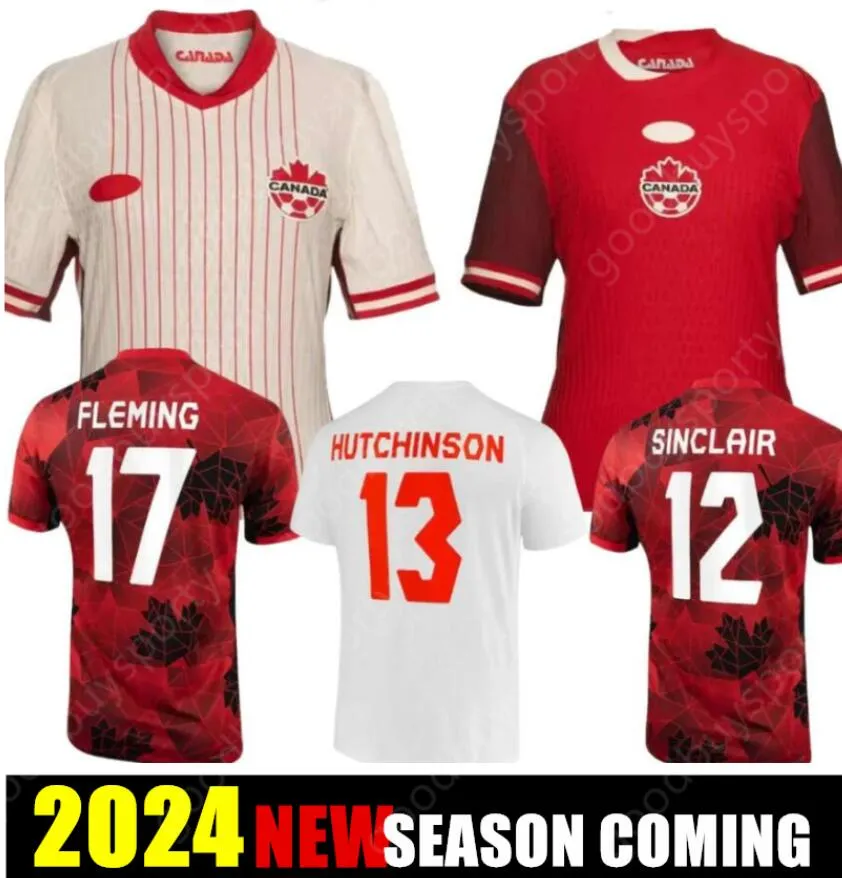 2023 2024 Jerseys de futebol do Canadá Maillot de Foot Kit Kit 24 25 Camisa de futebol seleção feminina feminina 23/24 Mulher Sinclair Fleming Buchanan David