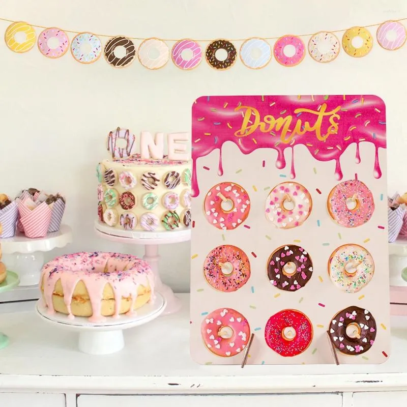 Party Decoration Wood Donut Stand Wedding Birthday Wood Donuts Wall Display Baby Shower Supplies Donut Board