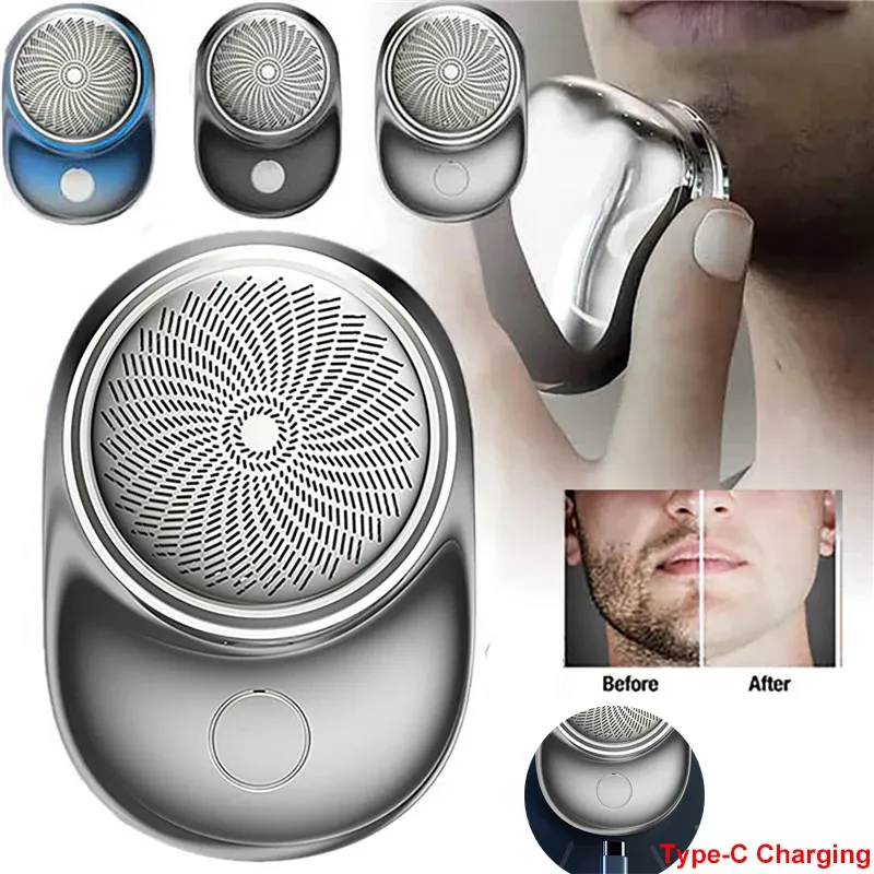 Blad 2023 Ny kraftfull Storm Shaver för män Mini Portable Electric Travel Shaver Rechargeble Wet and Dry Use Face Beard Razor