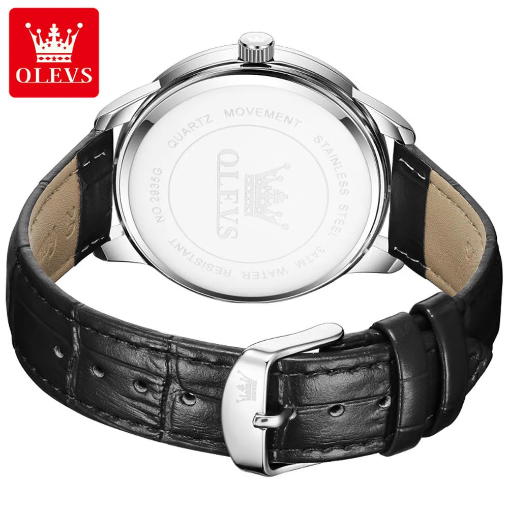 Olevs 2935 Time Time Conting Fodyer Designer Мужское деловое деловое офис минималистский стиль Quate Quartz Watch Casual HD Night Glow Student Watch